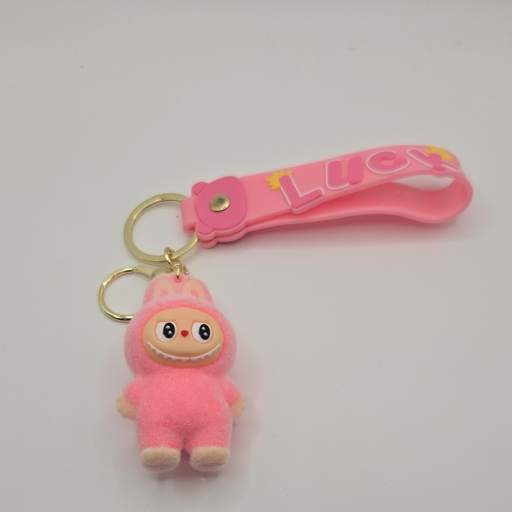 Pink Plush Keychain Toy